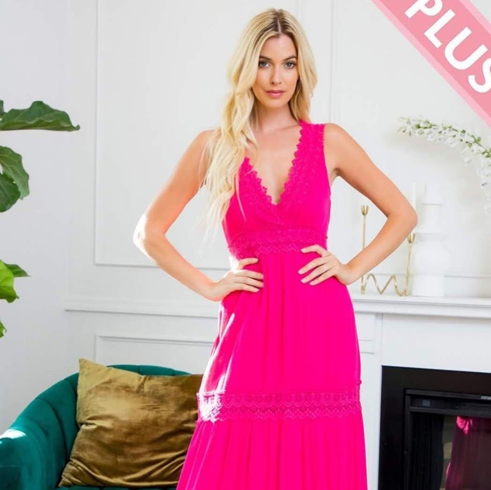 Romance Crotchet Lace Maxi Dress